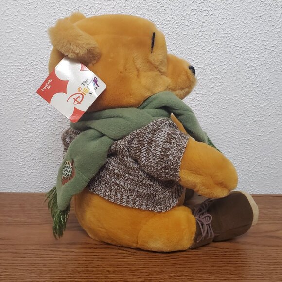Plush Disney Store Evergreen Winnie the Pooh 14" Stuffed Animal - New with tags - Picture 2 of 6